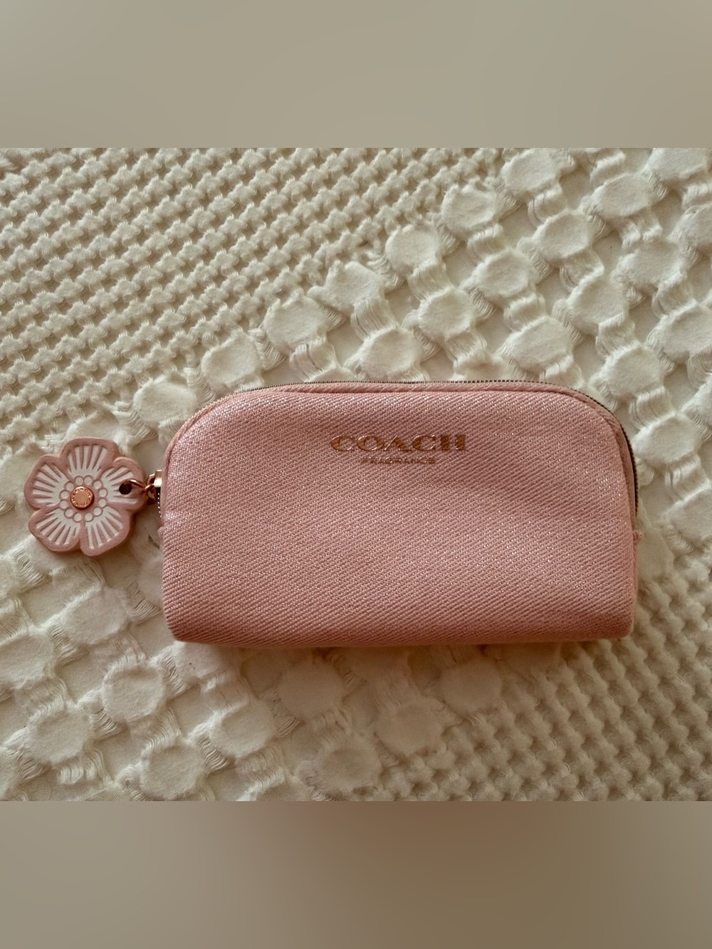 COACH Blush Pink Signature Zip Pouch